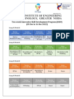 ISDP Schedule Idea Lab