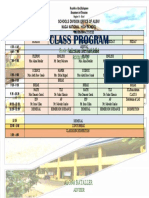 Class and Activity Schedule for Grade 9 Kalmia