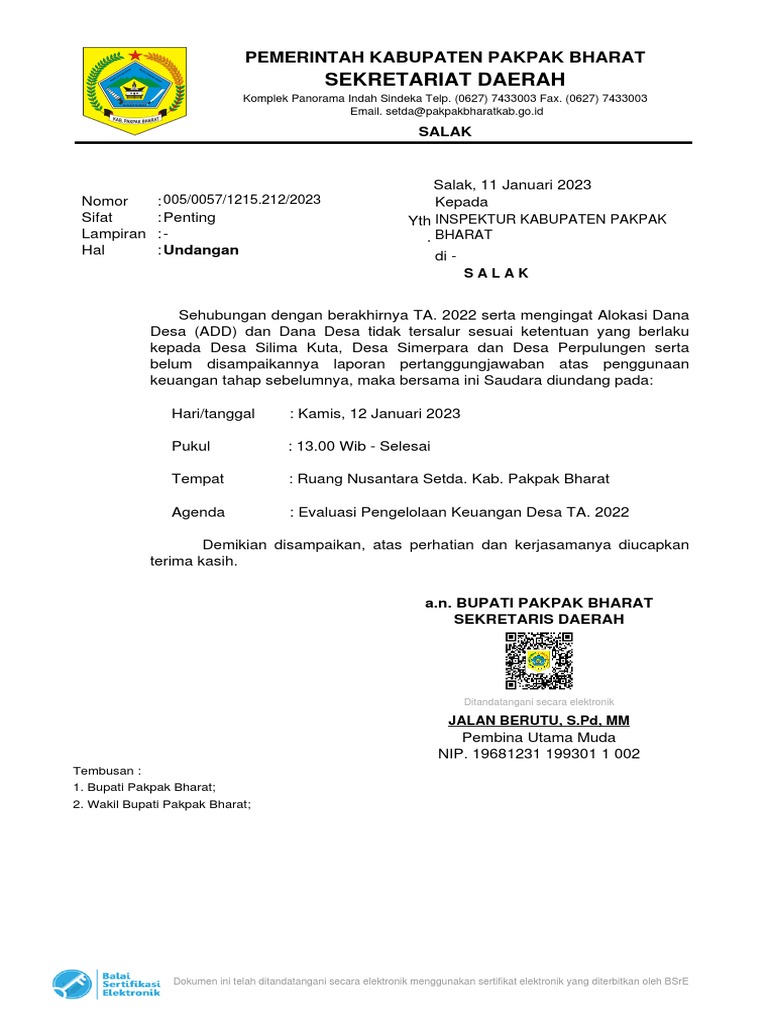 Undangan Rapat Monev 3 Desa | PDF