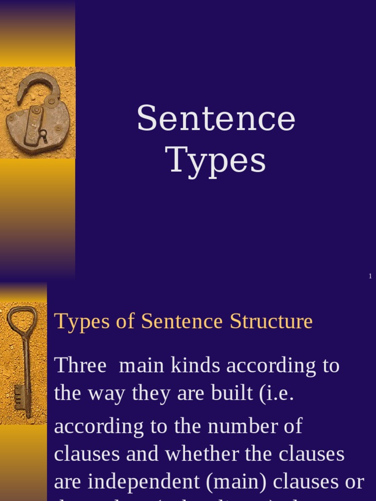 Sentence Types PDF Sentence (Linguistics) Verb