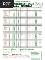 Ramadhan 2011 Timetable FINAL