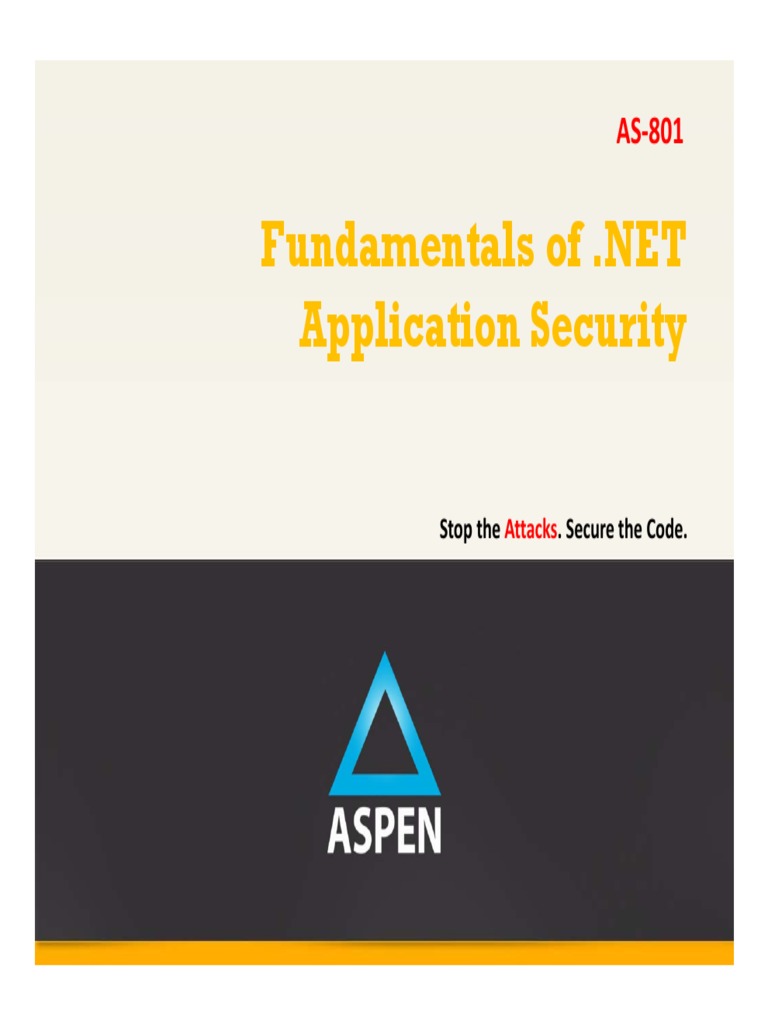 As 801 Fundamentals of Application Security PDF Security