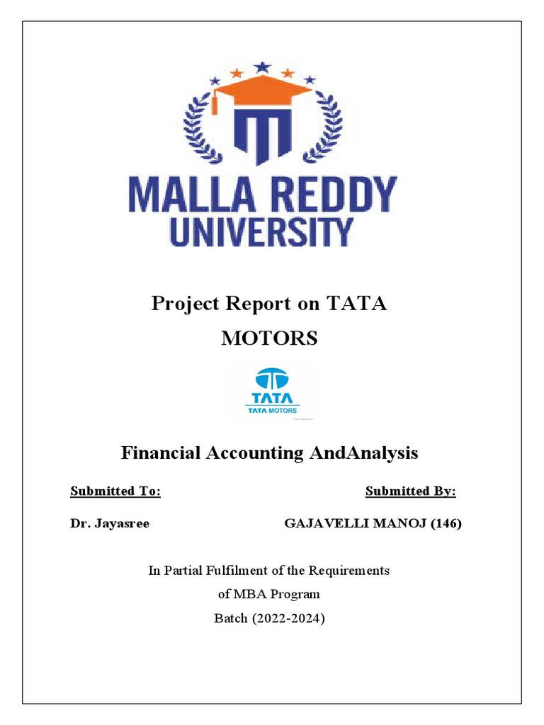 Tata Motors Financial Analysis Report | PDF | Cash Flow Statement ...
