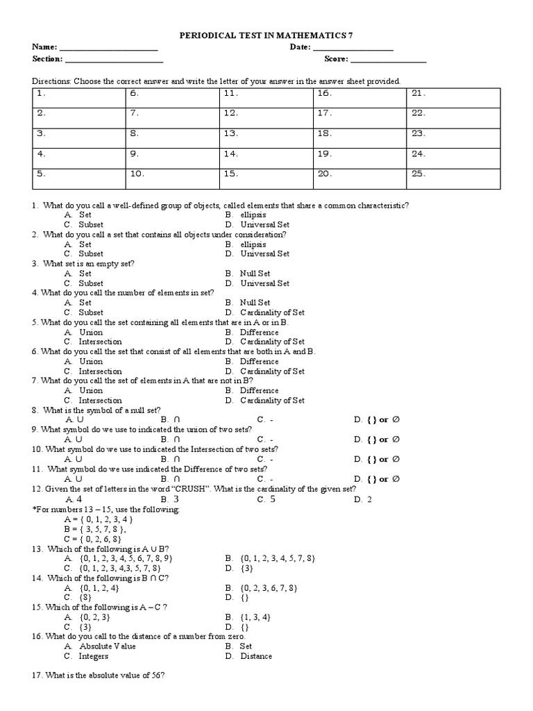 Math 7 | PDF