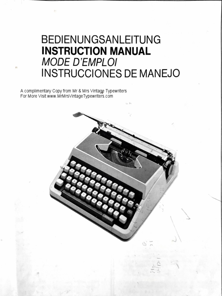 Imperial Portables Typewriter Instructions Manual PDF