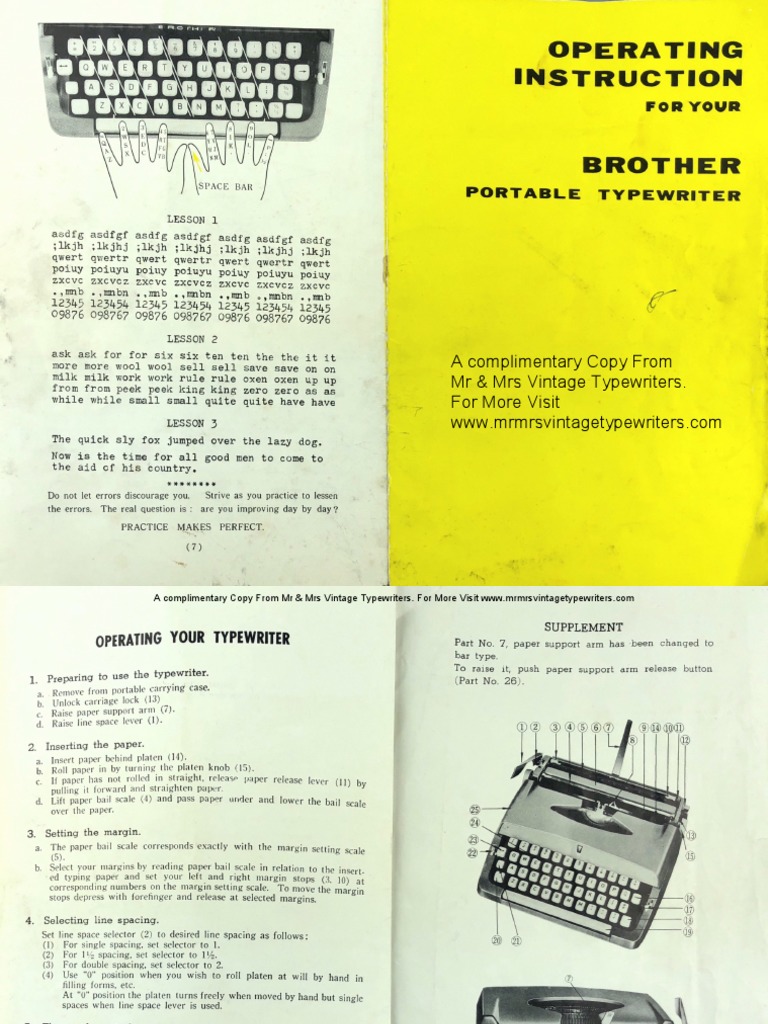 Brother Typewriter Manual Download Free PDF Typewriter Manufactured Goods
