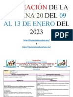 Semana 20: 09 Al 13 de Enero