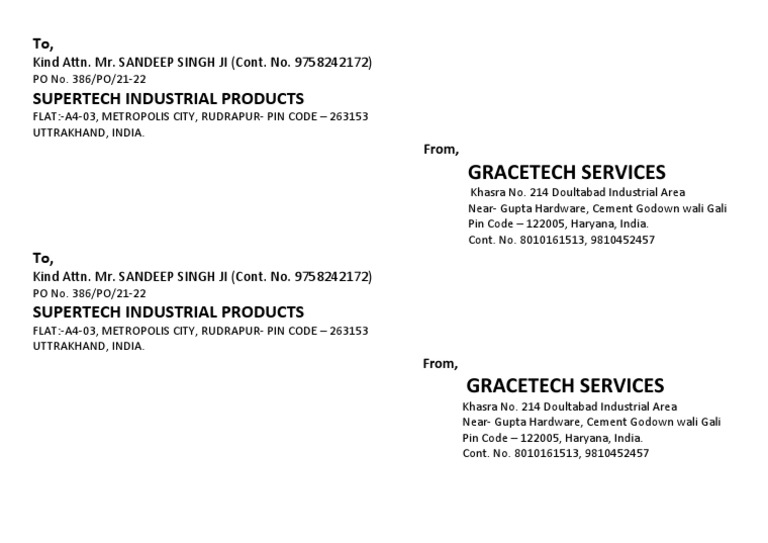 Supertech Industrial Products Address | PDF