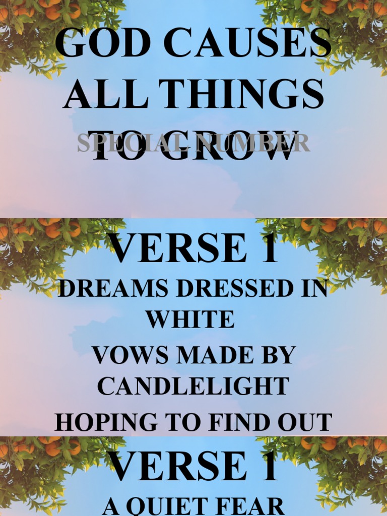 God causes all things to grow pdf