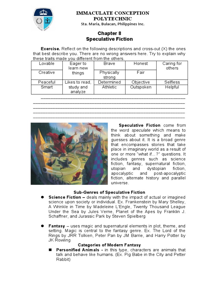 Lesson 8 Speculative Fiction PDF