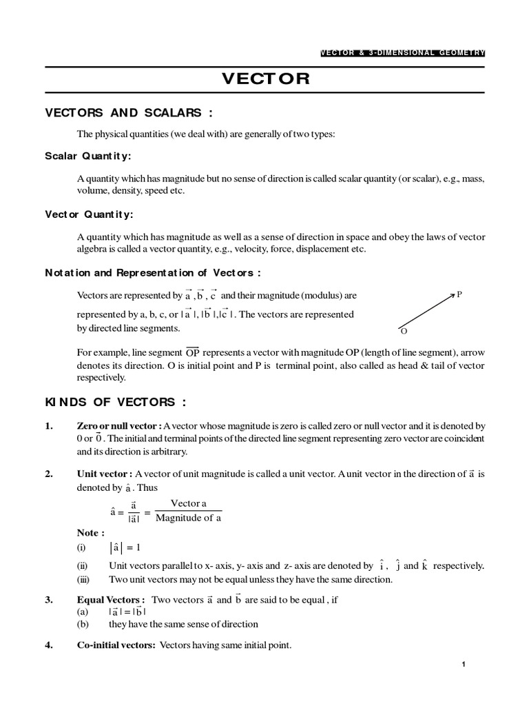 VEC&3D | PDF | Euclidean Vector | Elementary Geometry