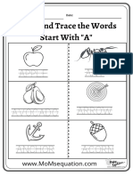 Learn and Trace The Words Start With A TO Z
