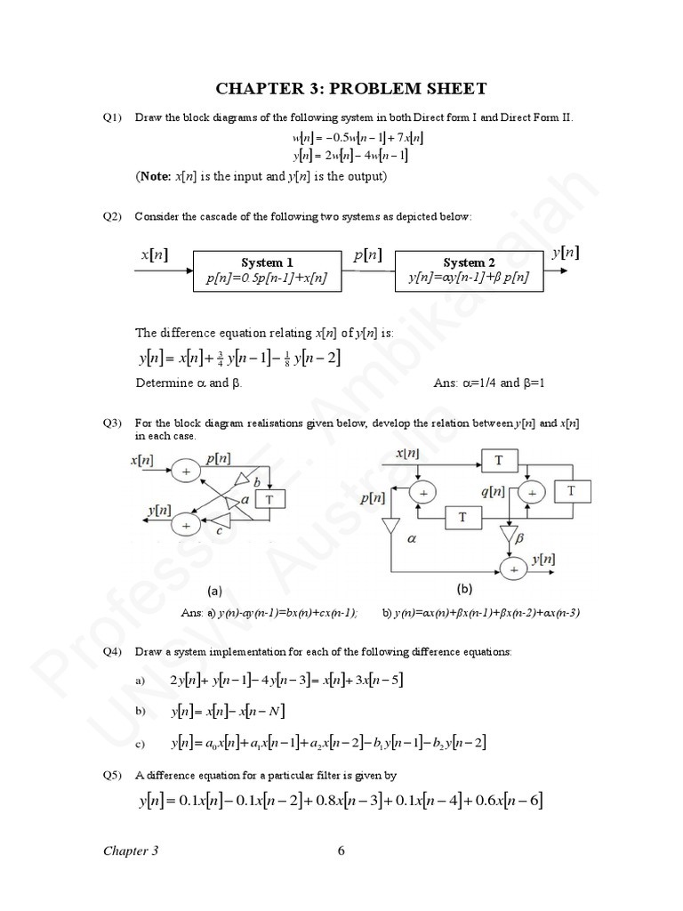 ProblemSheet - Chapter 3 | PDF | Electronics | Algorithms