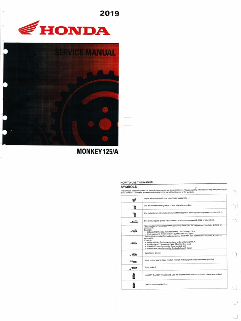 honda monkey 125 service manual pdf