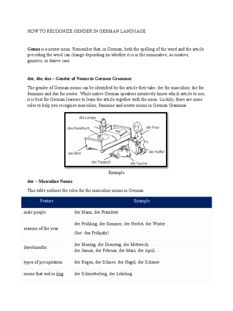 BGK 3012 Week 3 - How To Recognize Gender in German Language | PDF ...