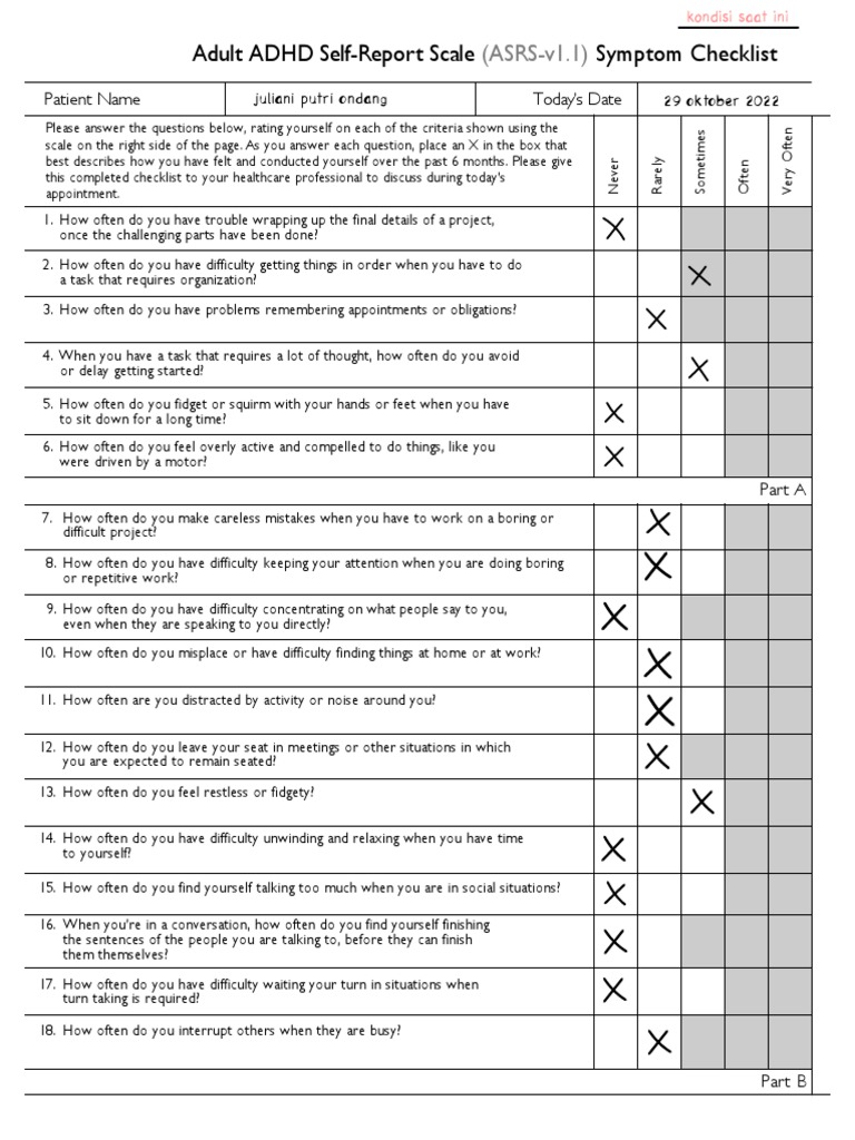 Adhd questionnaire pdf attention deficit hyperactivity disorder