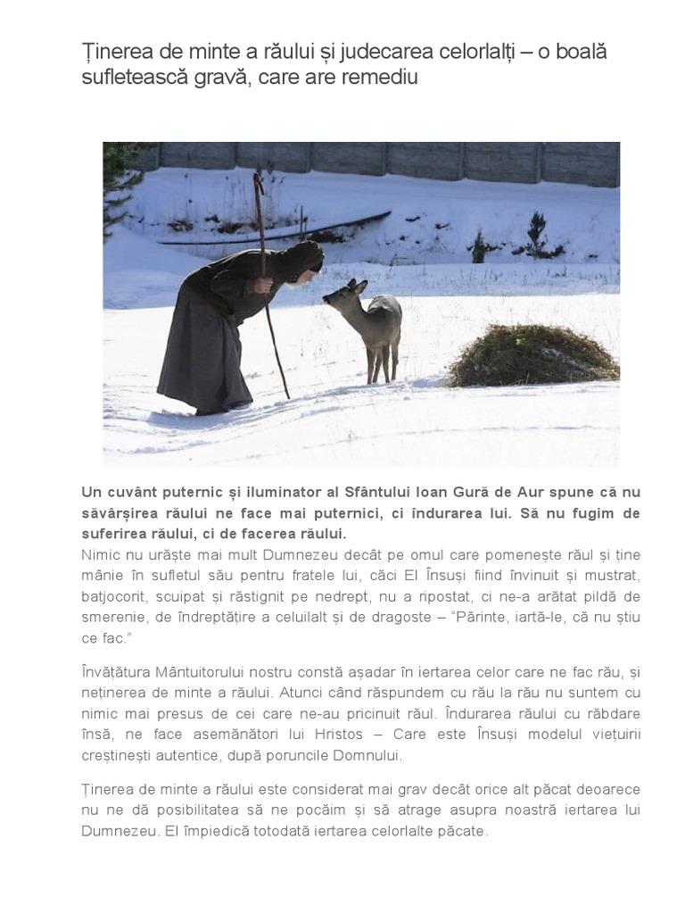 Ținerea de Minte A Răului Și Judecarea Celorlalți | PDF