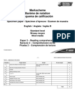 Paper II - Reading MarkScheme - SL