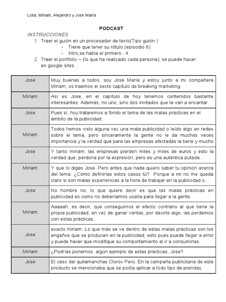 Diálogo Del Podcast | PDF | Publicidad | Verdad