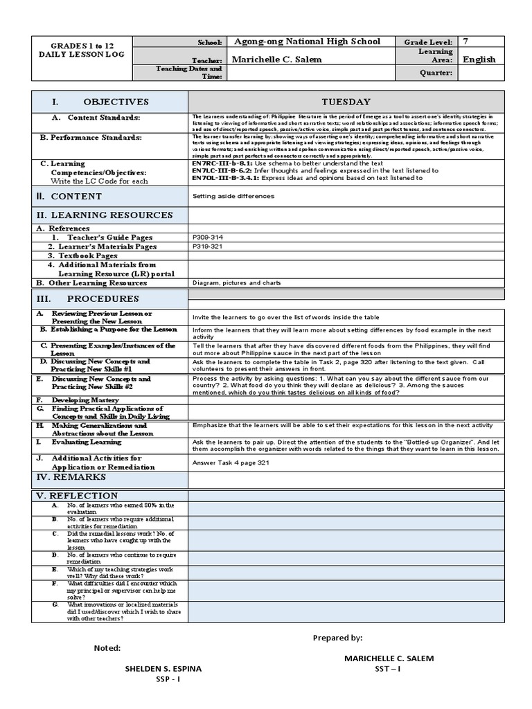 Cot English 7 PDF Learning English Language