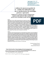 Fatores Críticos de Sucesso Na Gestão de Projetos Análise Dos Indicadores Que Constituem Os Predecessores Da Estratégia, Pessoas e Operações