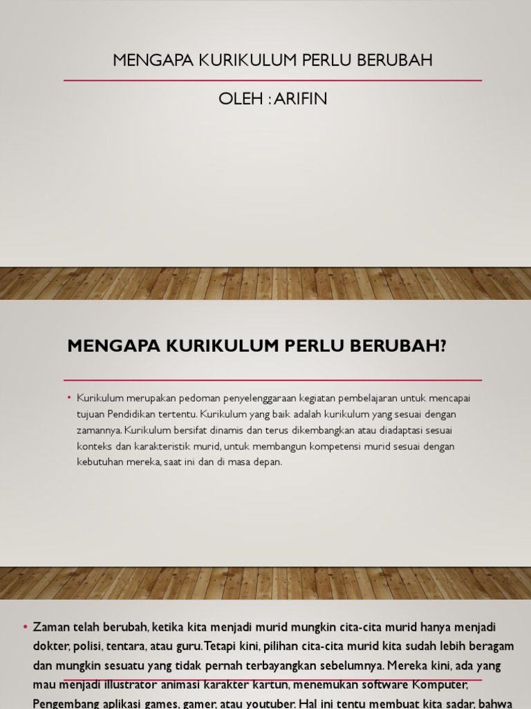Mengapa Kurikulum Perlu Berubah | PDF