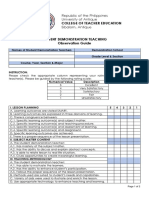 Demo Teaching Observation Guide