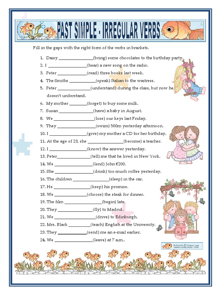 Worksheet - Past Simple (Irregular Verbs) | PDF