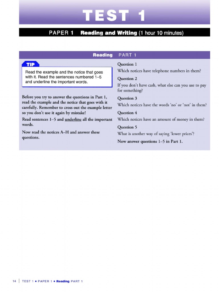 Cambridge KET | PDF
