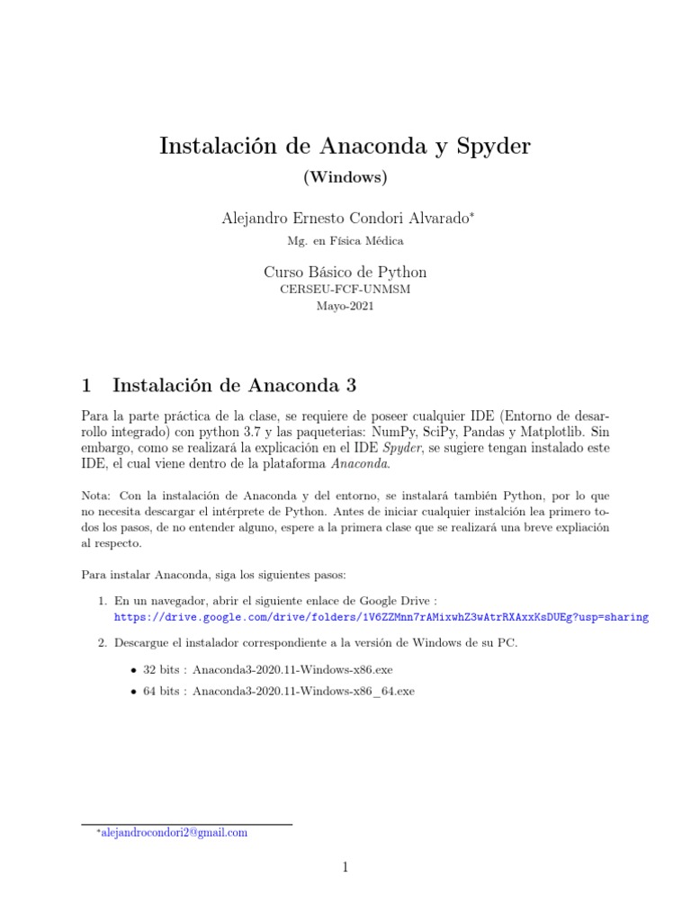 Instalar Anaconda Curso Basico | PDF