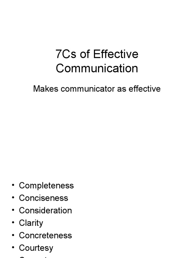 7Cs of Effective Communication | PDF
