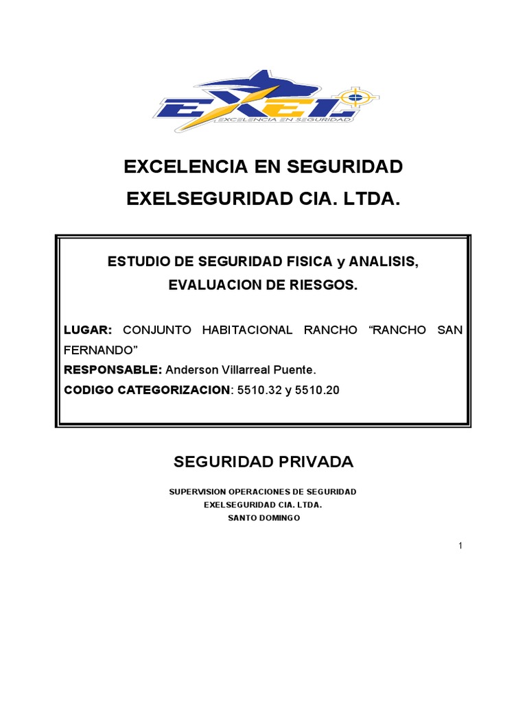 Estudio de Seguridad Física en Rancho San Fernando | PDF | Riesgo | Valores