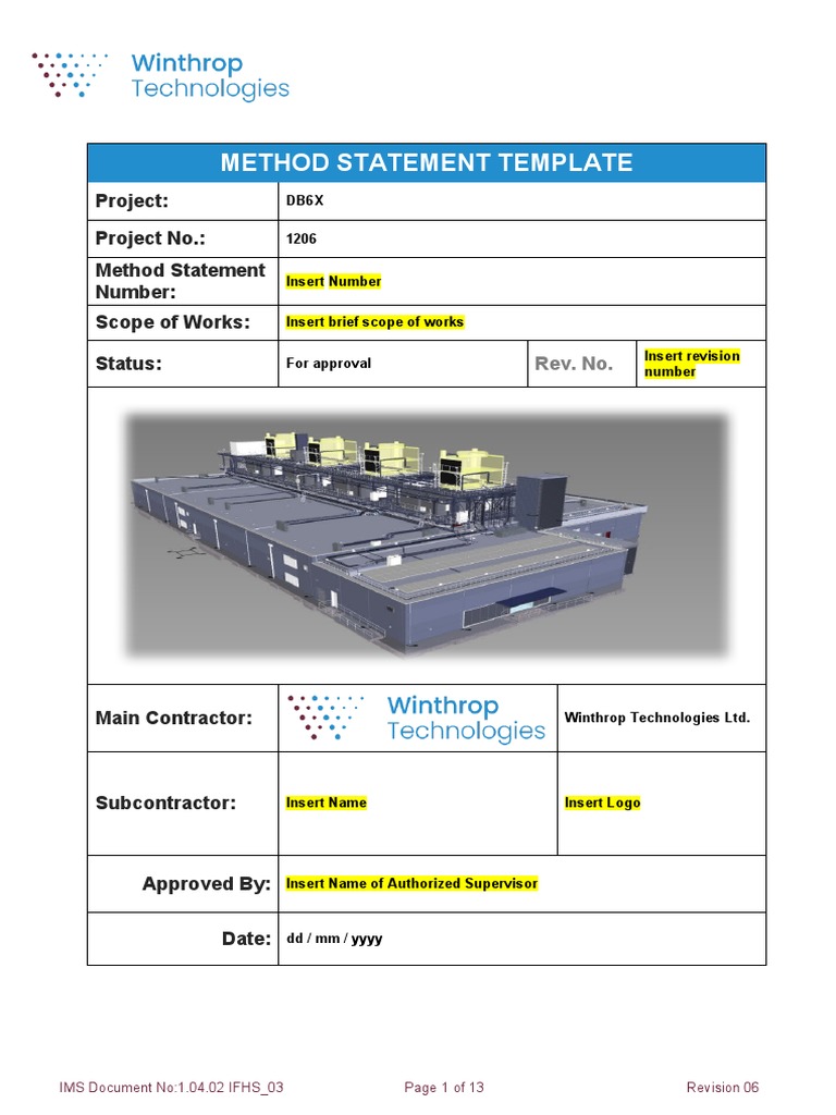 DB6X - Method Statement Template | PDF | Personal Protective Equipment ...