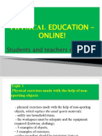 PHYSICAL EDUCATION – ONLINE! Students and teachers challenge