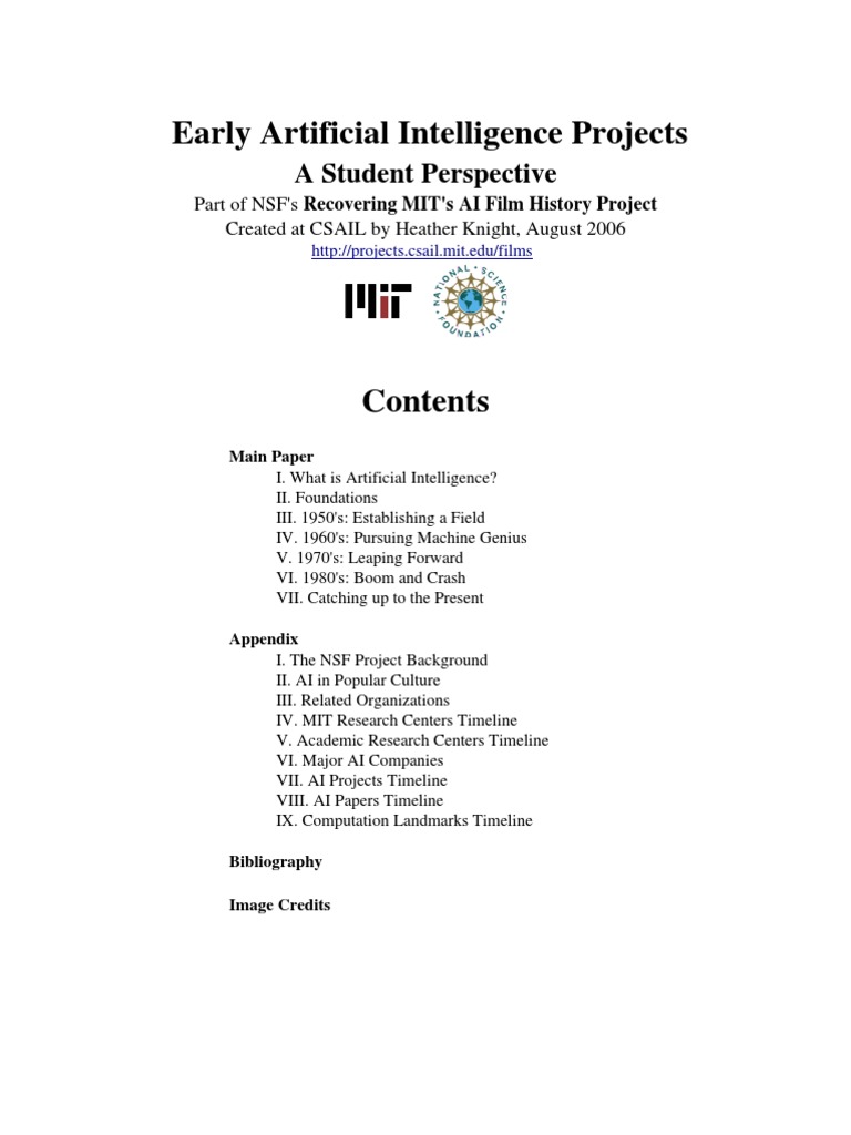 Early AI Projects at MIT | PDF | Artificial Intelligence | Intelligence ...