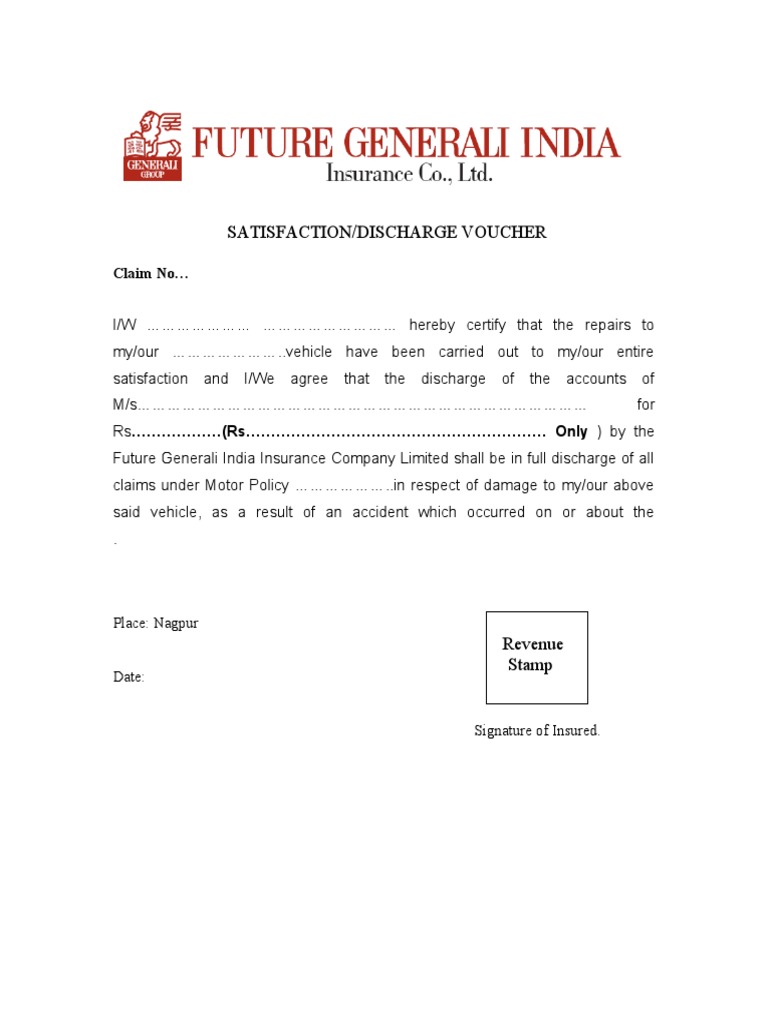 Future Generali Satisfaction Voucher Form | PDF