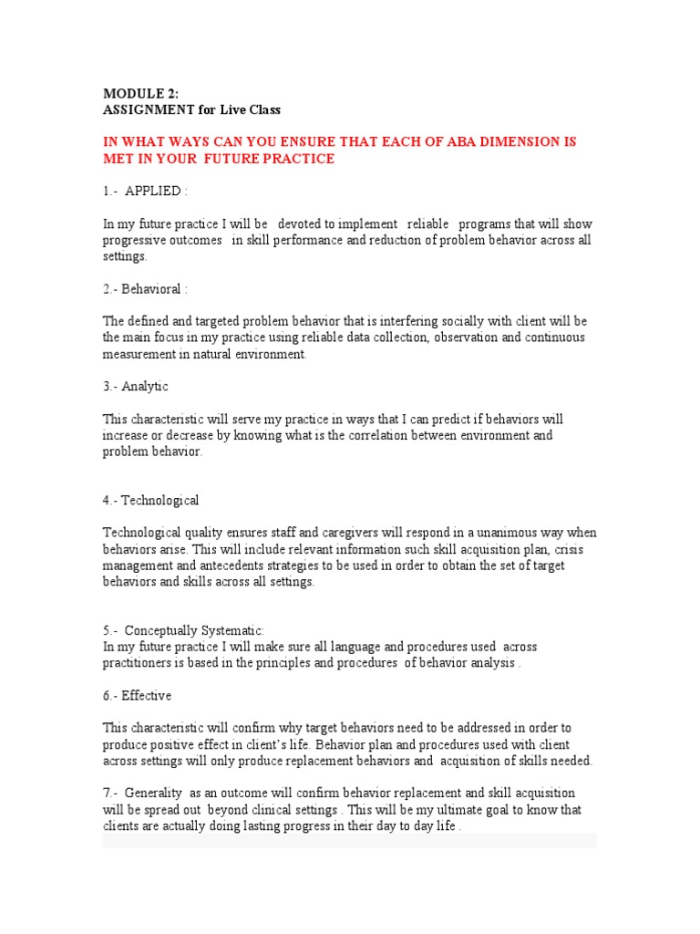 Ensuring ABA Dimensions in Practice | PDF | Experiment | Behaviorism