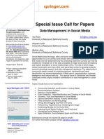 Special Issue Call For Papers: Data Management in Social Media