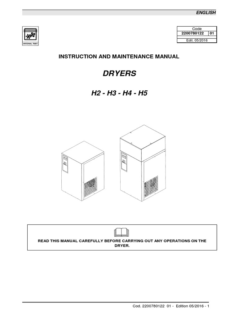 Maintenance and Instruction Manual For CP Dryers H2H3H4H5 Download