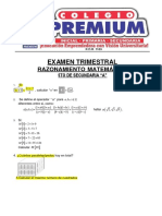 Examen Trimestral RM 5to Sec A 2021