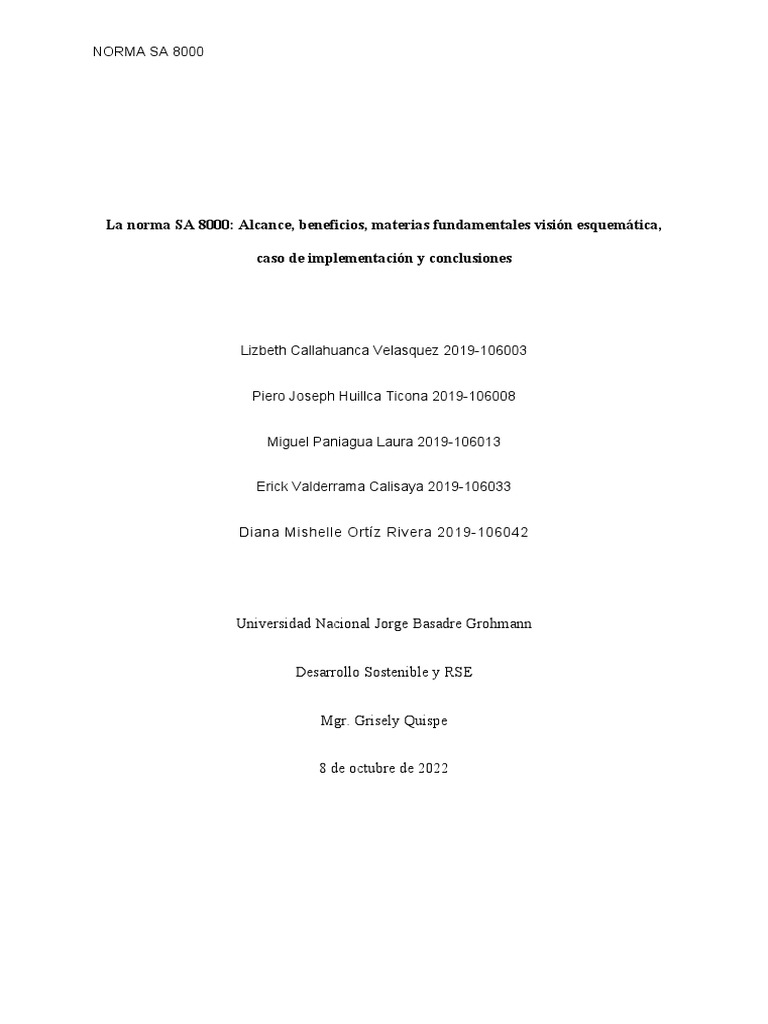 Sa 8000 Standards Pdf