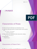 Lecture Notes - Nouns Pronouns