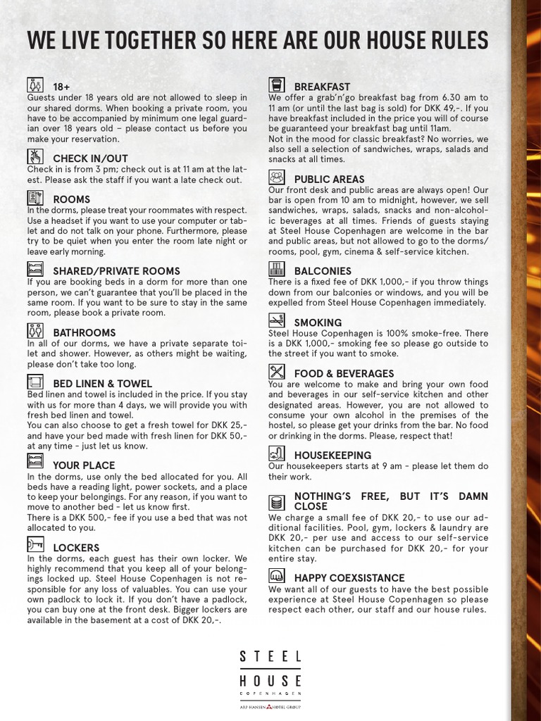 House Rules PDF Dormitory