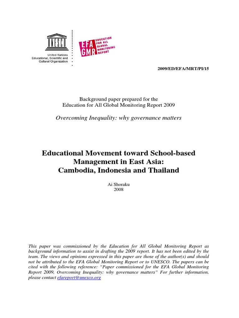 Educational Movement Toward SchoolBased Management in East Asia