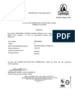 Certificado Comfenalco