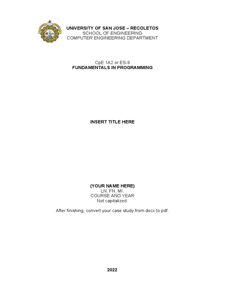 Case Study Format PDF