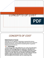 Determinants of Costs and Cost Function
