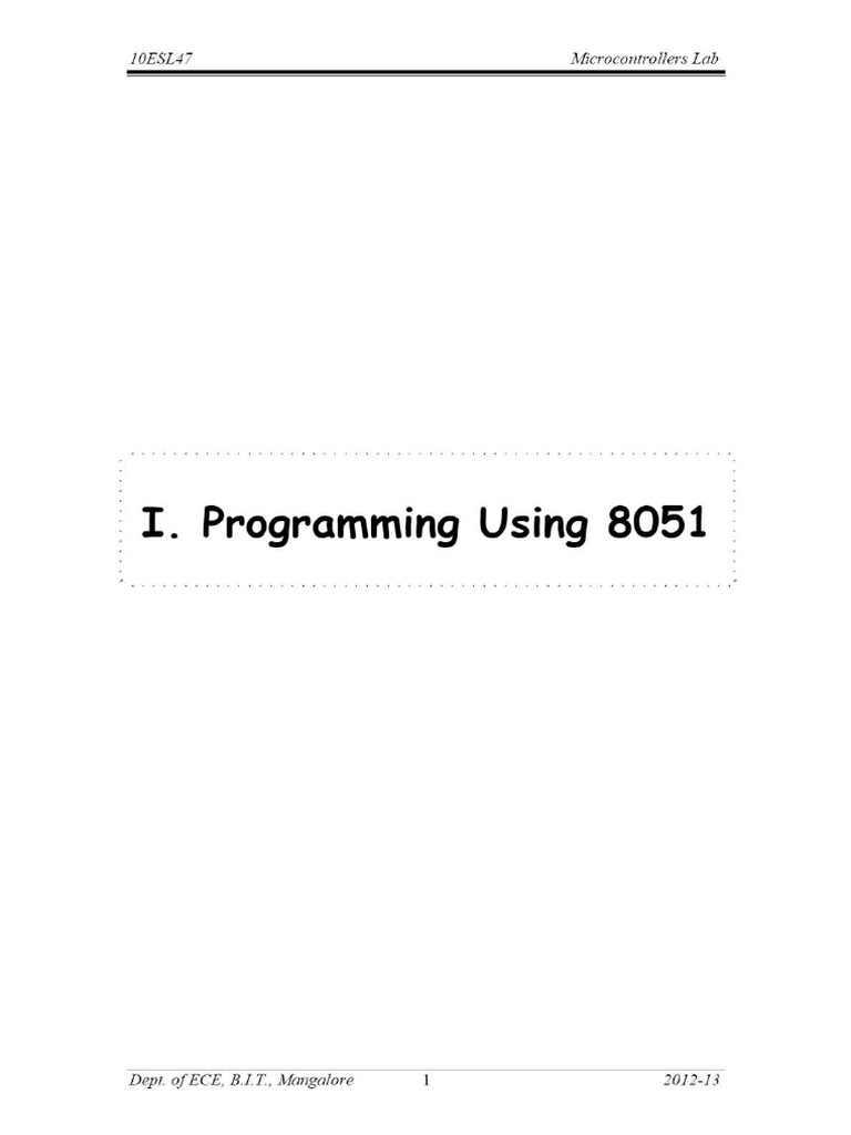 Lab Material 8051 | PDF