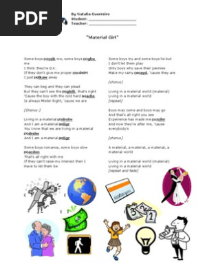 Madonna Material Girl English As A Second Or Foreign Language Madonna Entertainer