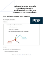 Angles Adjacents Opposes Complementaires Et Supplementaires Alternes Internes Et Correspondants Cours de Maths en 5eme Au Programme de Cinquieme